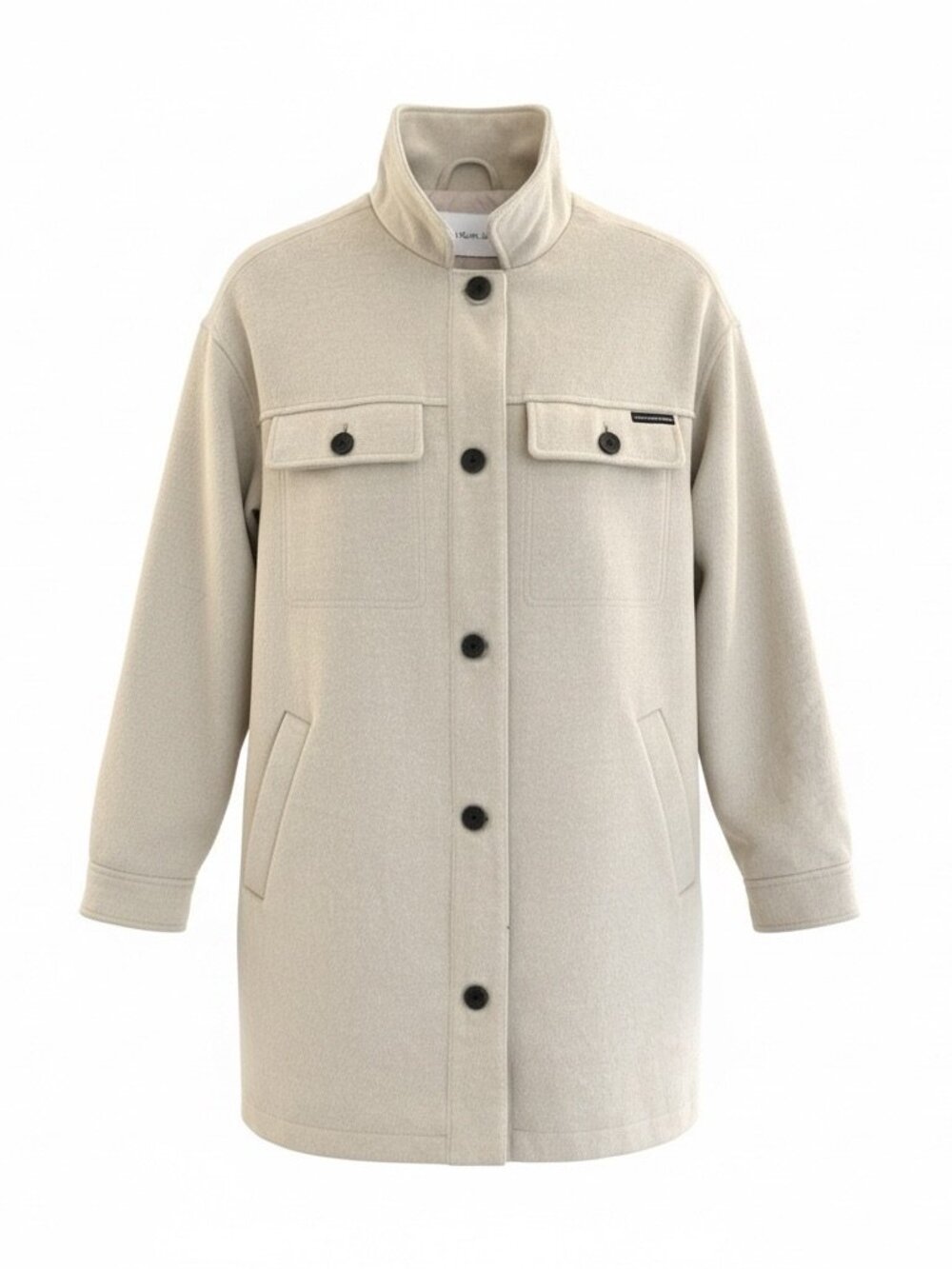 Calvin Klein Jeans Cream Oversized Shirt Jacket Coat Size S NWT MSRP $119